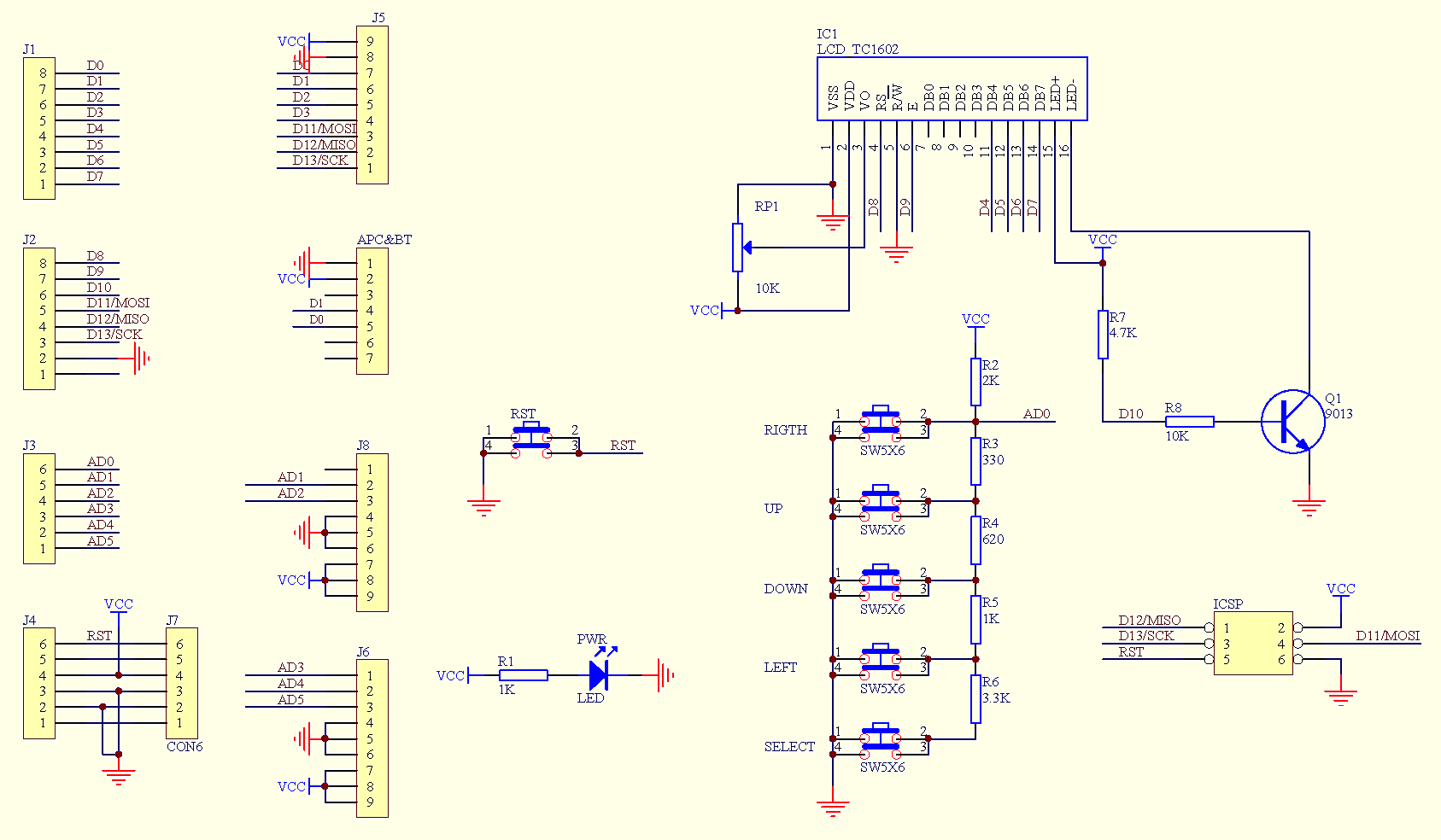 Lcd keypad shield схема