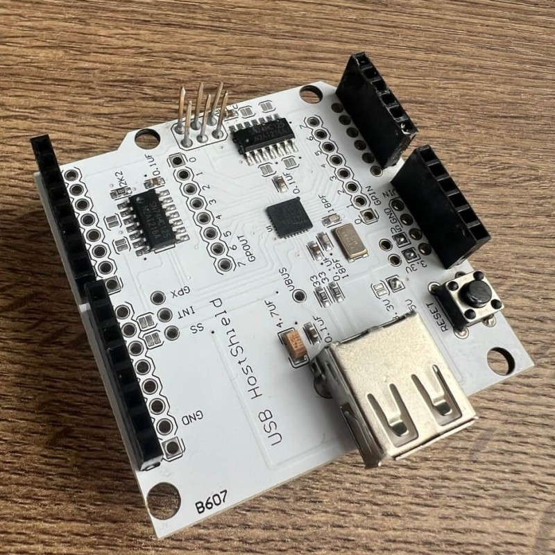 Плата расширения Arduino USB 2.0 Host Shield на MAX3421E белая Плата расширения Arduino USB 2.0 Host Shield на MAX3421E белая
